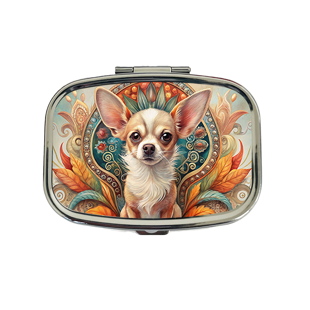 Chihuahua Dog Art Nouveau Travel Pill Box Case