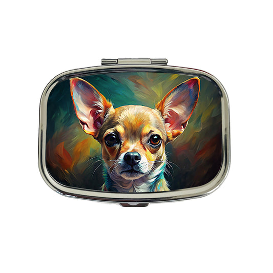 Chihuahua Dog Expressionism Art Travel Pill Box Case