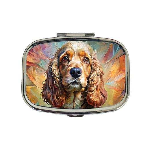 Cocker Spaniel Dog Abstract Art Travel Pill Box Case