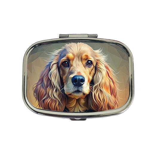 Cocker Spaniel Dog Abstract Stylized Art Travel Pill Box Case