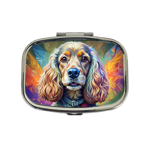 Cocker Spaniel Dog Expressionism Art Travel Pill Box Case