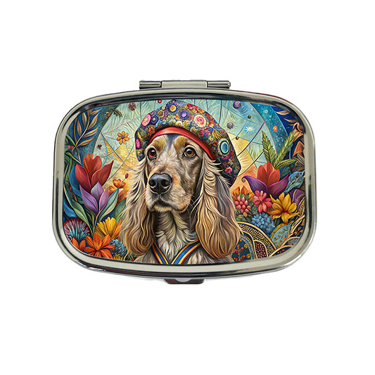 Cocker Spaniel Dog French Bohemian Art Travel Pill Box Case