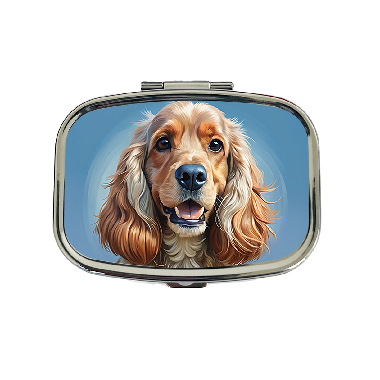 Cocker Spaniel Dog Illustration Travel Pill Box Case