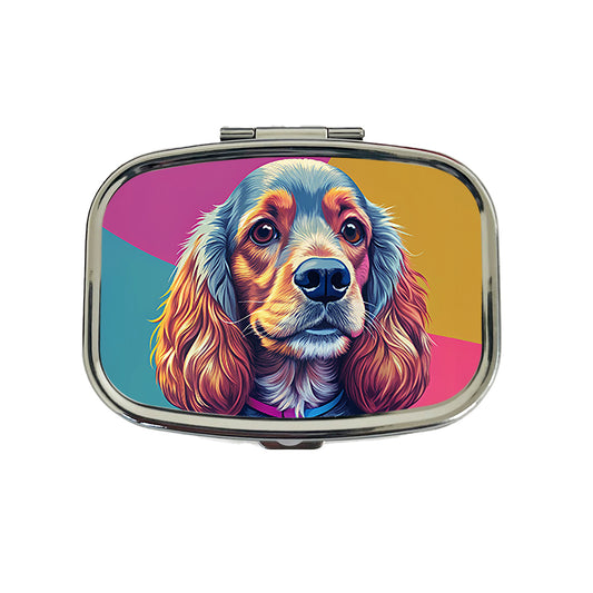 Cocker Spaniel Dog Pop Art Travel Pill Box Case