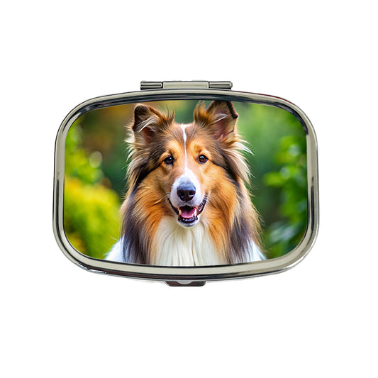 Collie Dog Photo Travel Pill Box Case