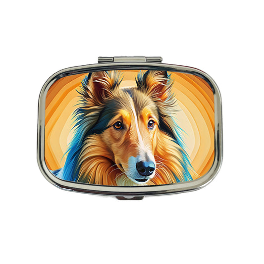 Collie Dog Pop Art Travel Pill Box Case