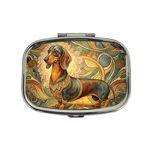 Dachshund Dog Art Nouveau Travel Pill Box Case