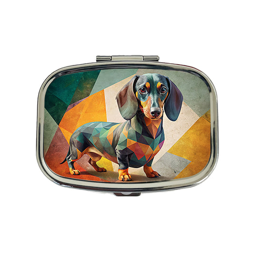 Dachshund Dog Contemporary Art Travel Pill Box Case