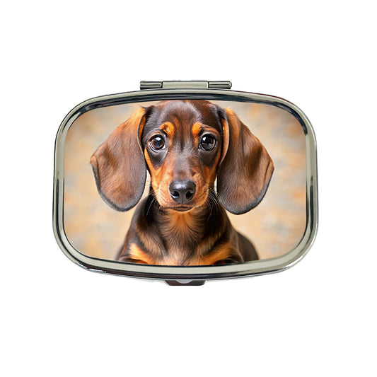 Dachshund Dog Puppy Photo Travel Pill Box Case