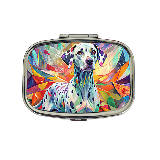 Dalmatian Dog Abstract Art Travel Pill Box Case