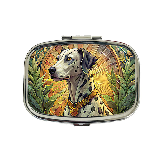 Dalmatian Dog Art Nouveau Travel Pill Box Case