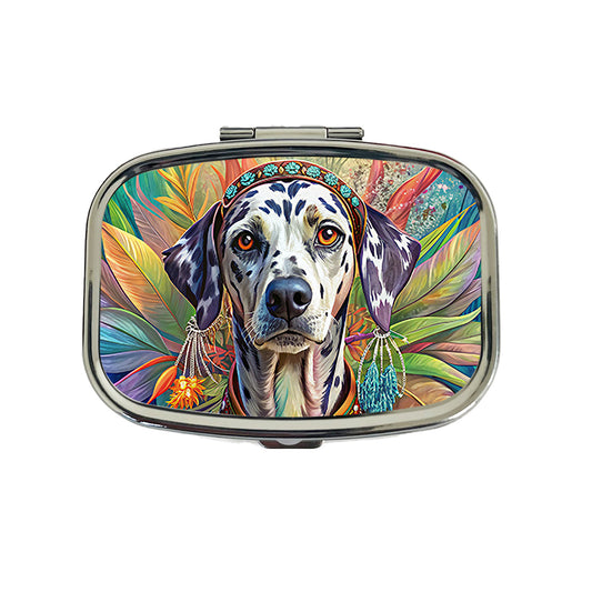Dalmatian Dog Bohemian Art Travel Pill Box Case