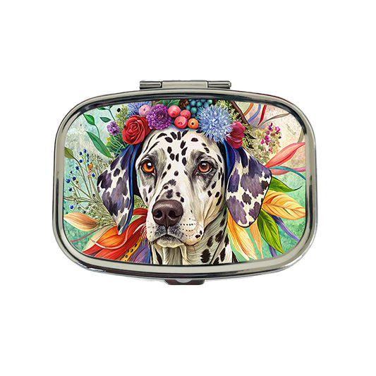 Dalmatian Dog French Bohemian Art Travel Pill Box Case