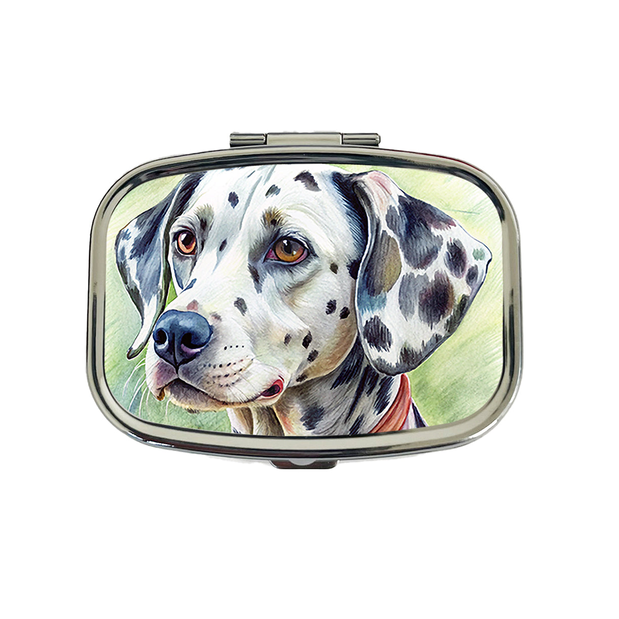 Dalmatian Dog Illustration Travel Pill Box Case