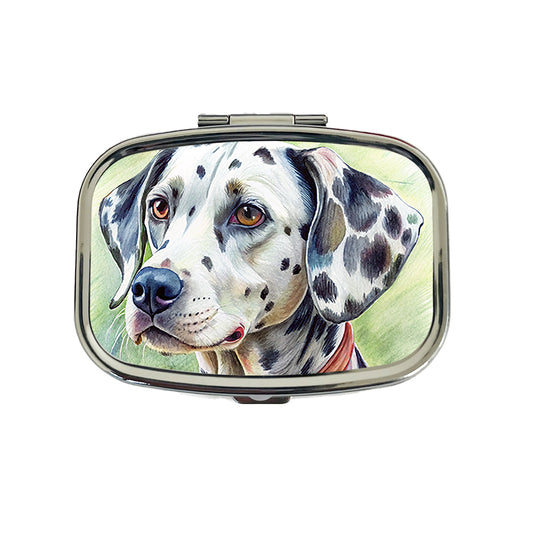 Dalmatian Dog Illustration Travel Pill Box Case