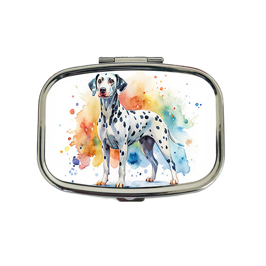 Dalmatian Dog Watercolor Style Travel Pill Box Case