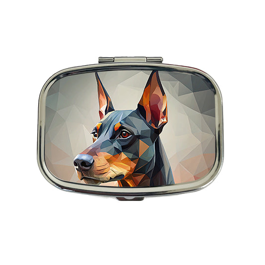 Doberman Pinscher Dog Abstract Stylized Art Travel Pill Box Case