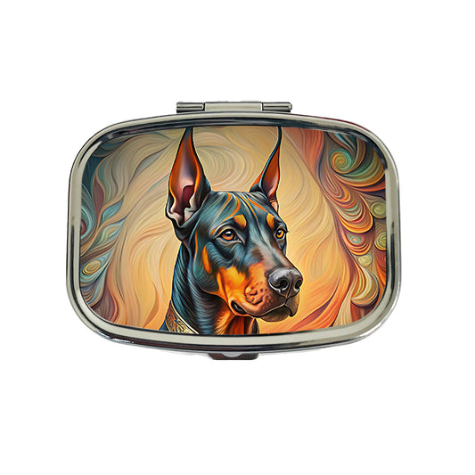 Doberman Pinscher Dog Art Nouveau Travel Pill Box Case