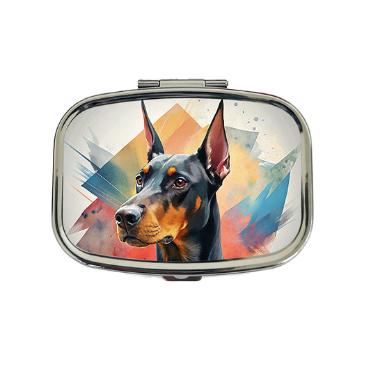 Doberman Pinscher Dog Contemporary Art Travel Pill Box Case
