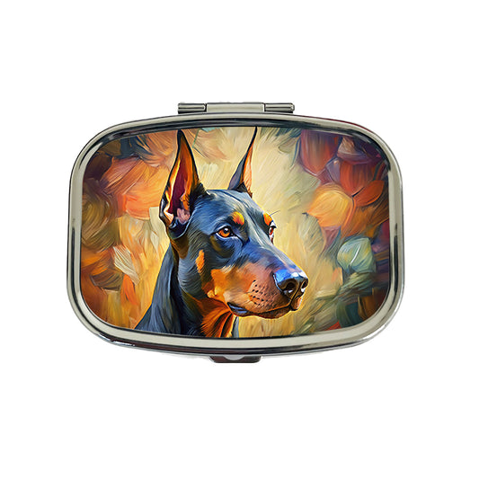 Doberman Pinscher Dog Expressionism Art Travel Pill Box Case
