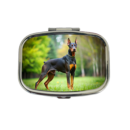 Doberman Pinscher Dog Photo Travel Pill Box Case