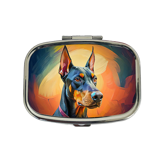 Doberman Pinscher Dog Pop Art Travel Pill Box Case