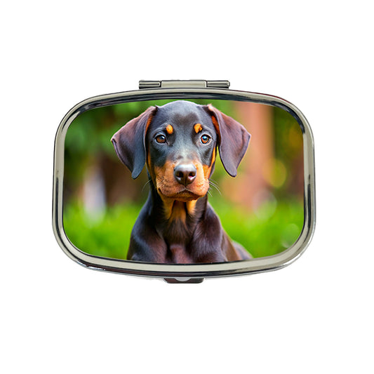 Doberman Pinscher Dog Puppy Photo Travel Pill Box Case