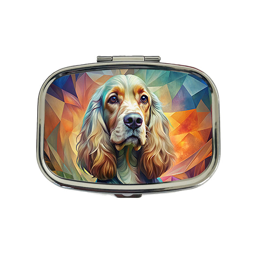 English Cocker Spaniel Dog Abstract Art Travel Pill Box Case