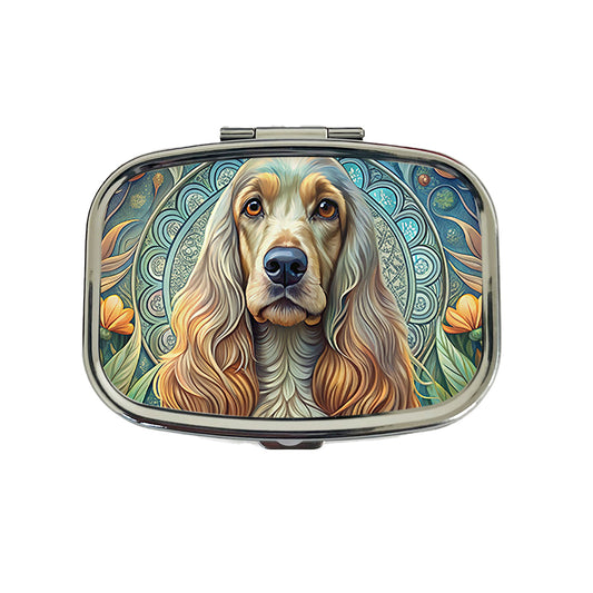 English Cocker Spaniel Dog Art Nouveau Travel Pill Box Case