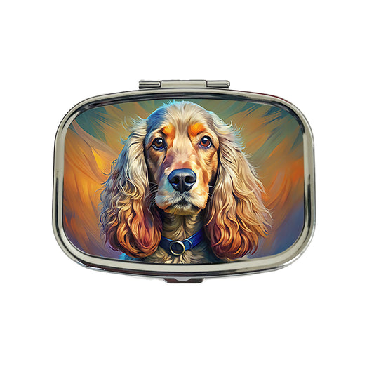 English Cocker Spaniel Dog Expressionism Art Travel Pill Box Case