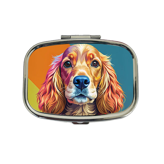 English Cocker Spaniel Dog Pop Art Travel Pill Box Case