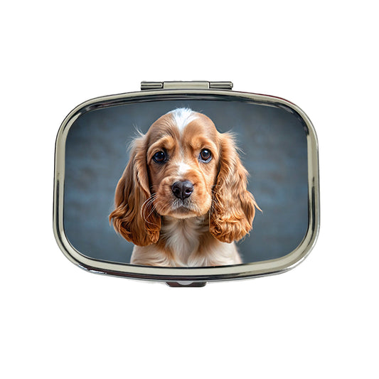 English Cocker Spaniel Dog Puppy Photo Travel Pill Box Case