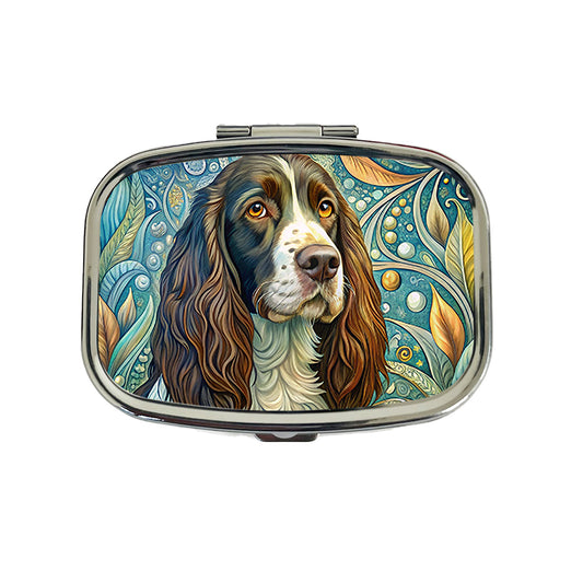 English Springer Spaniel Dog Art Nouveau Travel Pill Box Case