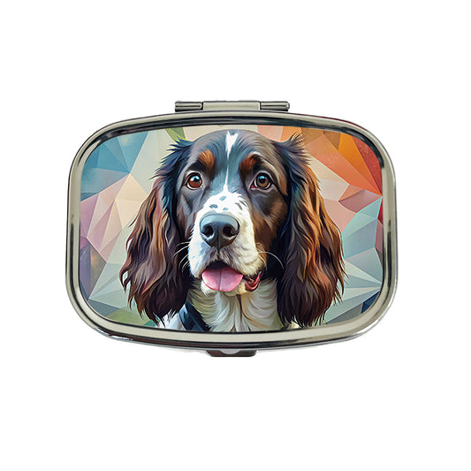 English Springer Spaniel Dog Contemporary Art Travel Pill Box Case