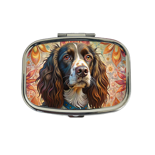 English Springer Spaniel Dog French Bohemian Art Travel Pill Box Case