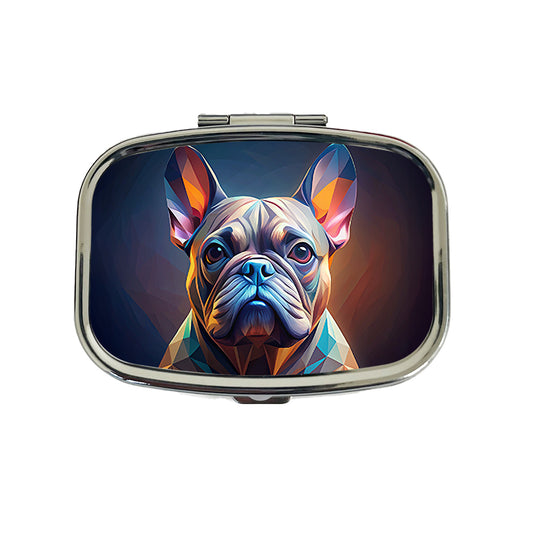 French Bulldog Frenchie Dog Abstract Stylized Art Travel Pill Box Case
