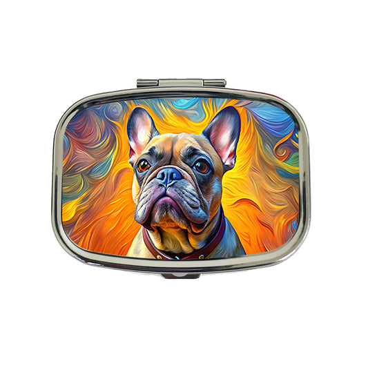 French Bulldog Frenchie Dog Expressionism Art Travel Pill Box Case