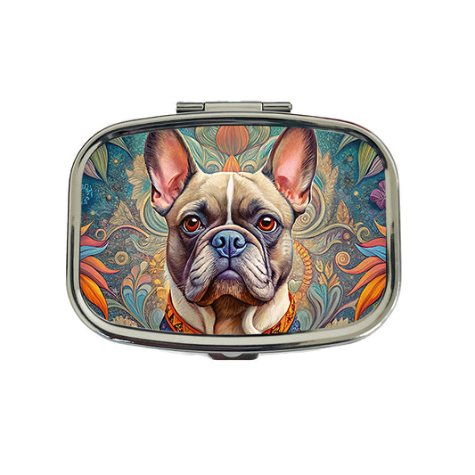 French Bulldog Frenchie Dog French Bohemian Art Travel Pill Box Case