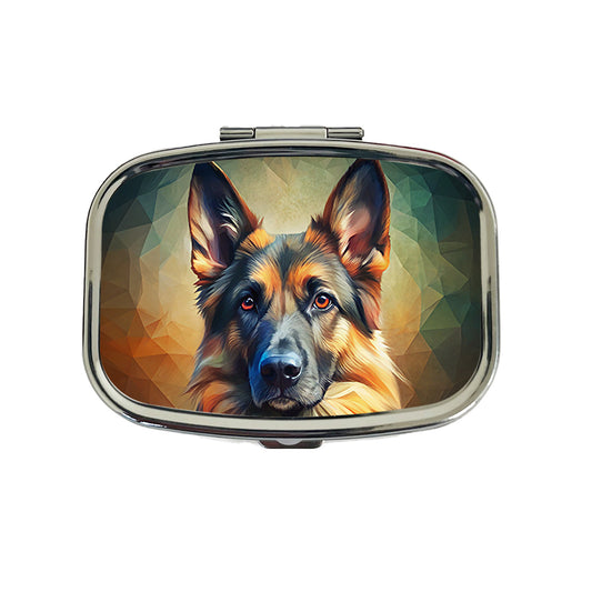 German Shepherd Dog Abstract Stylized Art Travel Pill Box Case