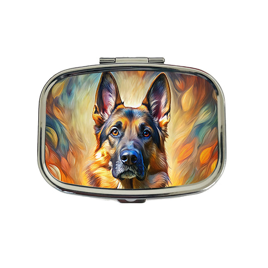 German Shepherd Dog Expressionism Art Travel Pill Box Case