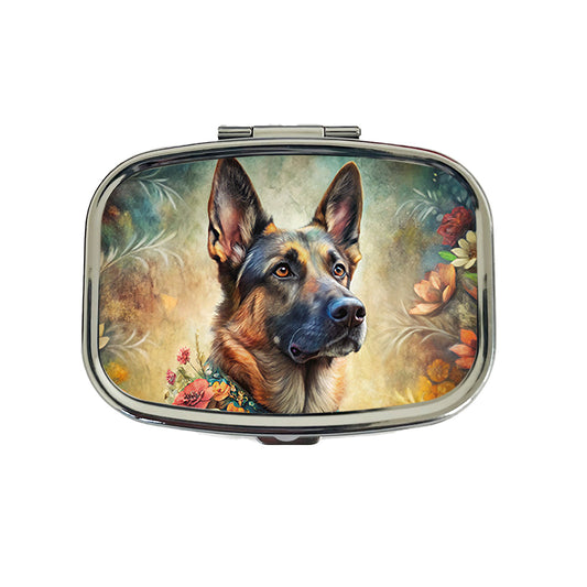 German Shepherd Dog French Bohemian Art Travel Pill Box Case
