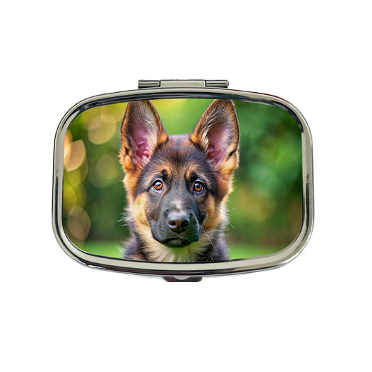German Shepherd Dog Puppy Photo Travel Pill Box Case