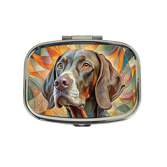 German Shorthaired Pointer Dog Abstract Art Travel Pill Box Case