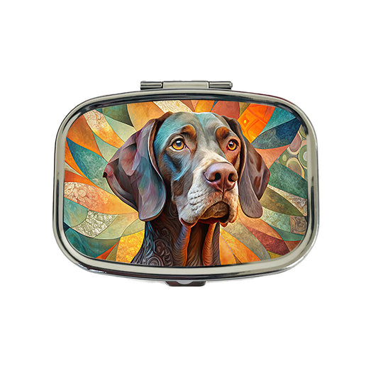 German Shorthaired Pointer Dog Abstract Stylized Art Travel Pill Box Case