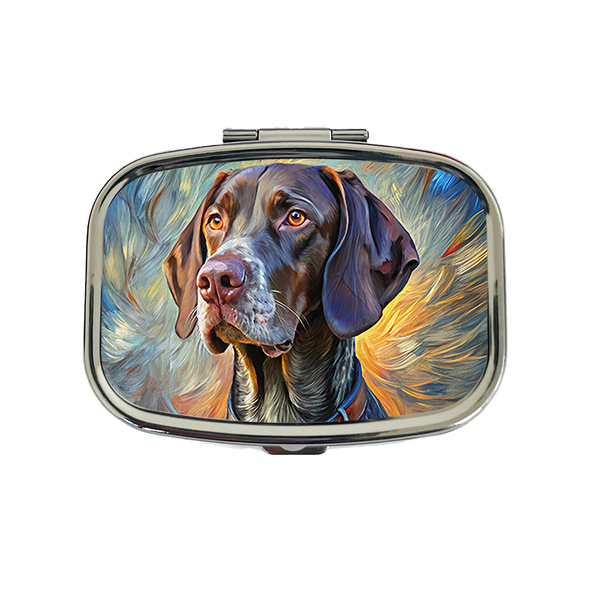 German Shorthaired Pointer Dog Expressionism Art Travel Pill Box Case
