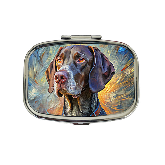 German Shorthaired Pointer Dog Expressionism Art Travel Pill Box Case