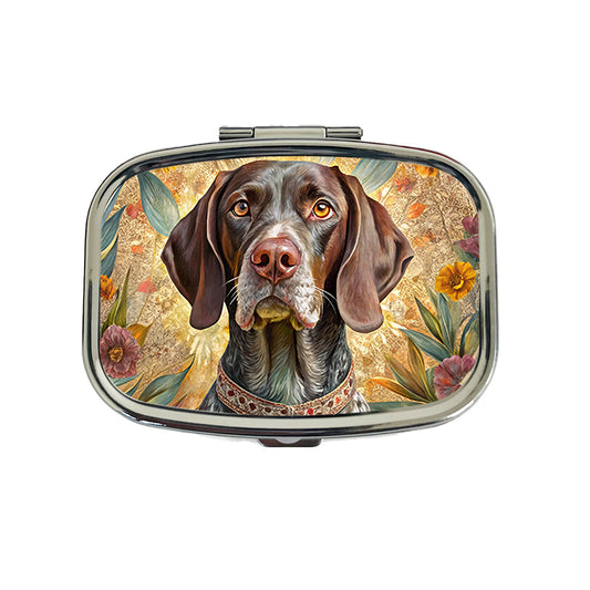German Shorthaired Pointer Dog French Bohemian Art Travel Pill Box Case