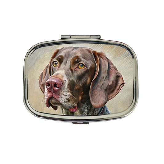 German Shorthaired Pointer Dog Illustration Travel Pill Box Case