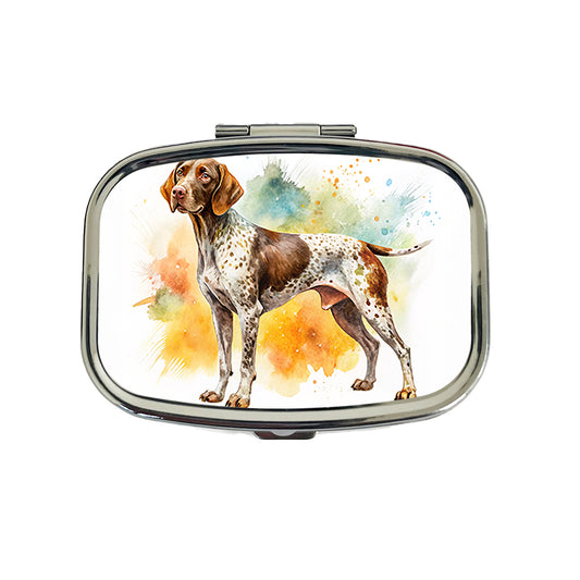 German Shorthaired Pointer Dog Watercolor Style Travel Pill Box Case