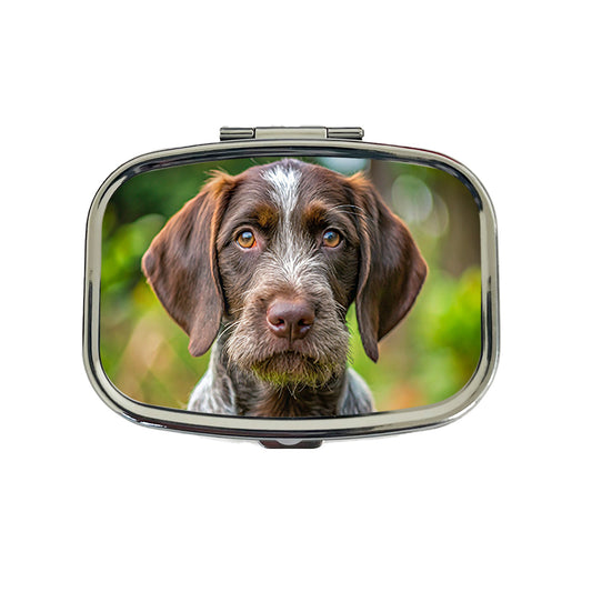 German Wirehaired Pointer Dog Puppy Photo Travel Pill Box Case